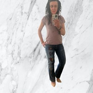 Custom Citizens of Humanity Heart Graffiti Dita Bootcut Jeans